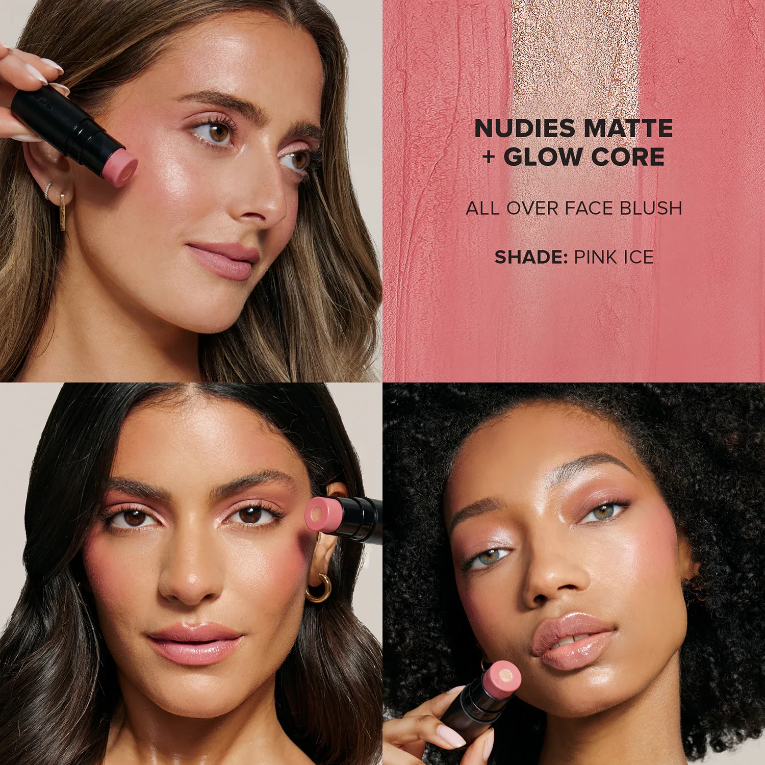 nudies all over face color matte + glow – krem allık