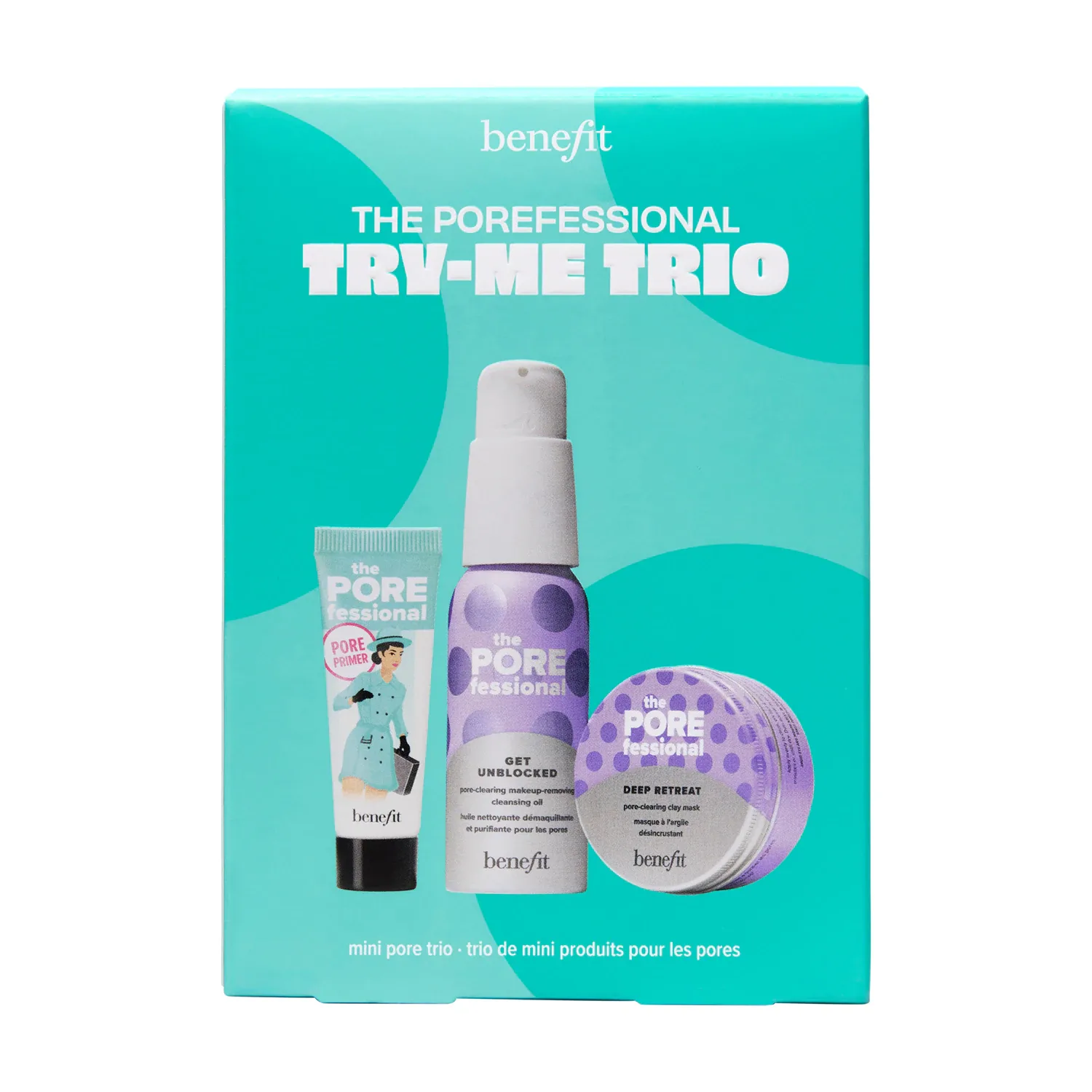 the porefessional try-me trio - cilt temizleme yağı, maske ve baz seti